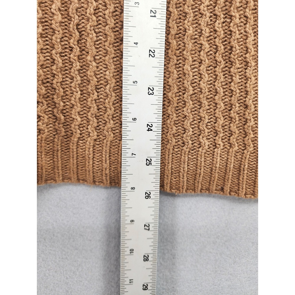 Massimo Dutti Italian Yarn Wool Cashmere Cowl Neck Poncho Sweater‎ Brown Medium - Picture 14 of 15